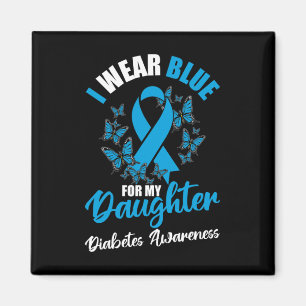 Diabetes Awareness November I Wear Blue For My Dau Magnet