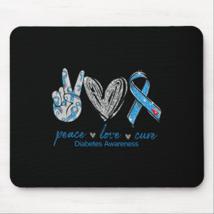 Diabetes Awareness Peace Love Cure Mouse Pad