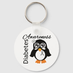 Diabetes Awareness Penguin Key Ring