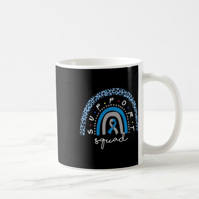 Diabetes Awareness Rainbow Leopard Support Squad B Coffee Mug (Right)