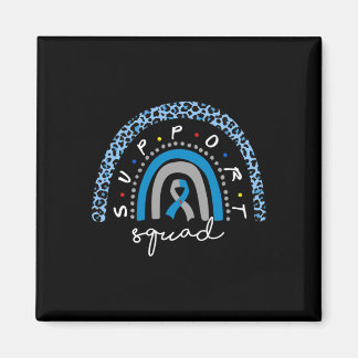Diabetes Awareness Rainbow Leopard Support Squad B Magnet