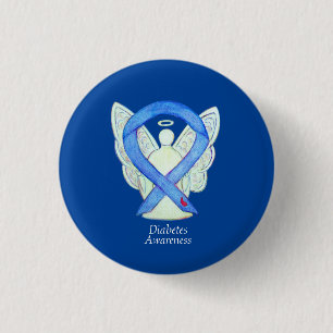 Diabetes Awareness Ribbon Angel Custom Label Pin