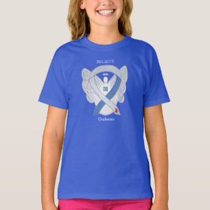 Diabetes Awareness Ribbon Angel Custom TShirt