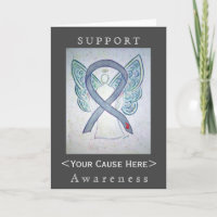 Diabetes Awareness Ribbon Angel Customised Card