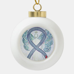 Diabetes Awareness Ribbon Angel Ornaments