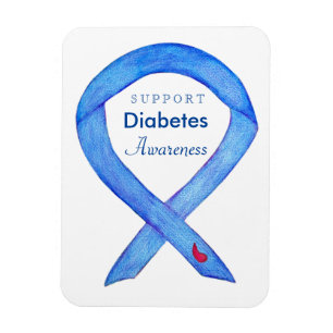 Diabetes Awareness Ribbon Art Custom Fridge Magnet