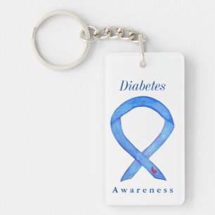 Diabetes Awareness Ribbon Custom Key Chains