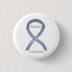 Diabetes Awareness Ribbon Customised Art Pin