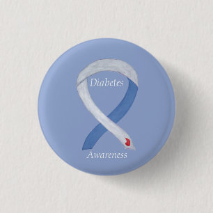 Diabetes Awareness Ribbon Customised Art Pin