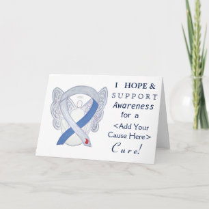 Diabetes Awareness Ribbon IDDM Angel Custom Cards