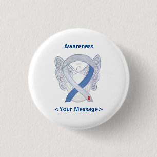 Diabetes Awareness Ribbon IDDM Angel Pin