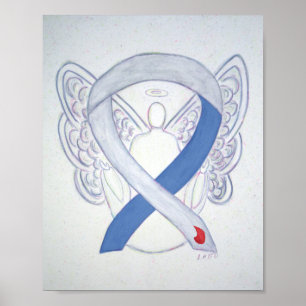 Diabetes Awareness Ribbon IDDM Angel Poster Print
