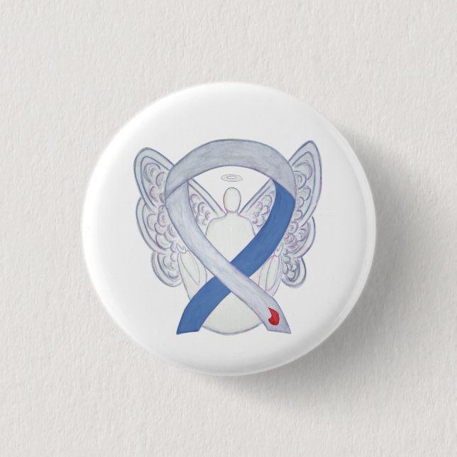 Diabetes Awareness Ribbon IDDM Custom Angel Pins (Front)