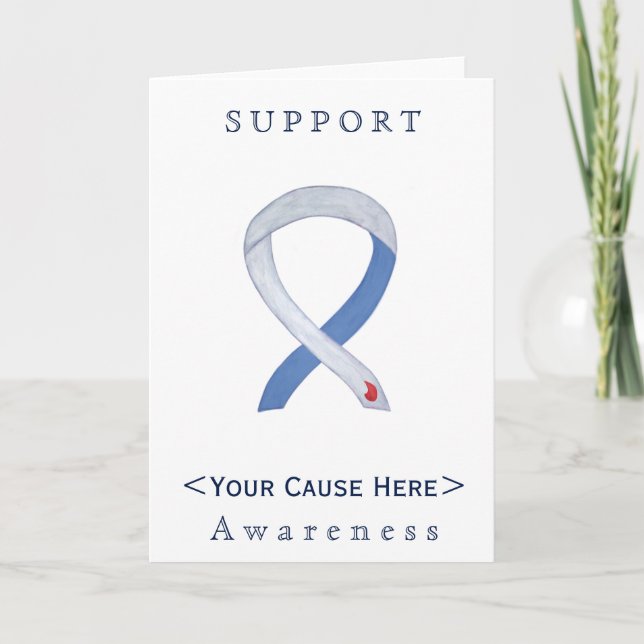 Diabetes Awareness Ribbon IDDM Custom Note Card (Front)