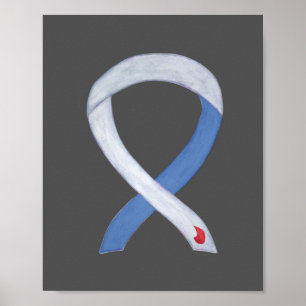 Diabetes Awareness Ribbon IDDM Custom Poster Print