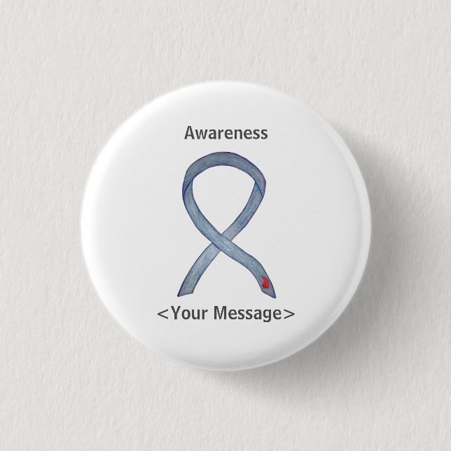 Diabetes Awareness Ribbon NIDDM Custom Pin (Front)