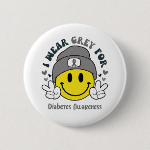 Diabetes Awareness Ribbon Support Gifts 6 Cm Round Badge