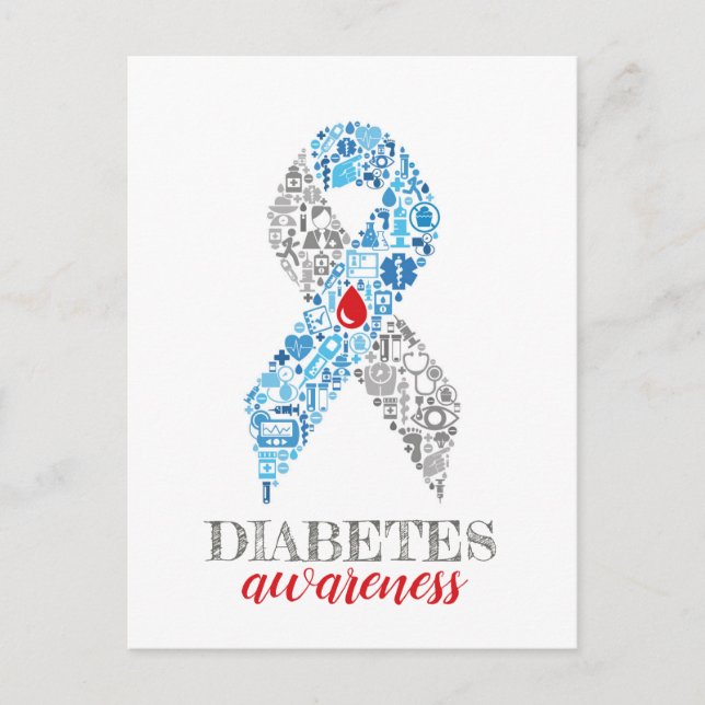 Diabetes Awareness Schleife Postcard (Front)