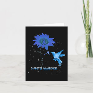 Diabetes Awareness Sunflower Lover Hummingbird Rib Card