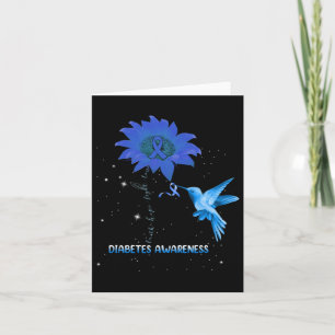 Diabetes Awareness Sunflower Lover Hummingbird Rib Card