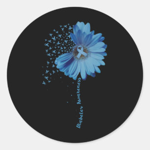 Diabetes Awareness Sunflower Ribbon Gift Classic Round Sticker