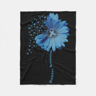 Diabetes Awareness Sunflower Ribbon Gift Fleece Blanket