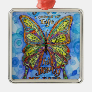 Diabetes Awareness Support Butterfly Art Ornaments