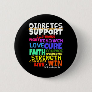 Diabetes Awareness  Support Month Walk  6 Cm Round Badge
