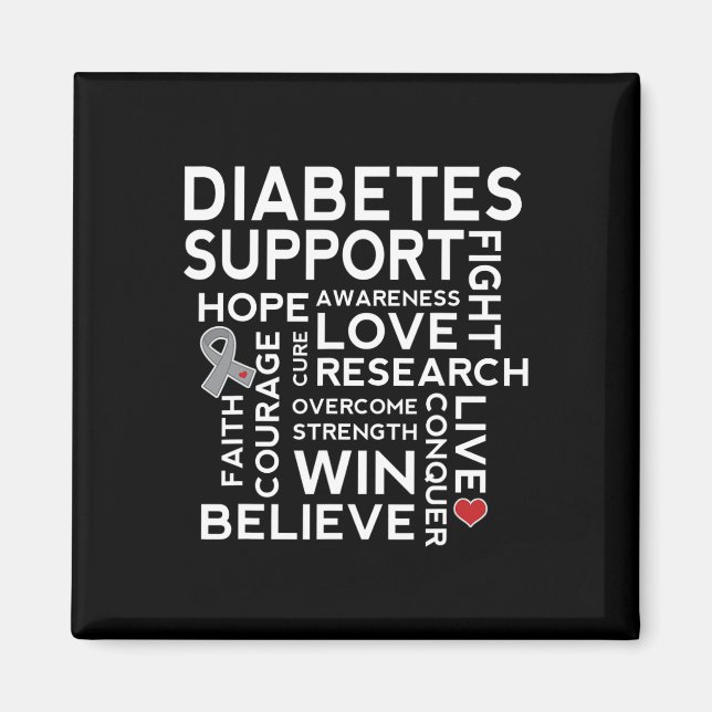 Diabetes Awareness  Support Month Walk Tee Magnet (Front)
