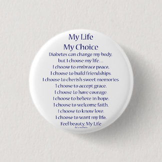 Diabetes Awareness Support My Life Poem Pins