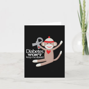 Diabetes Awareness  Support Ribbon Walk Tee Card