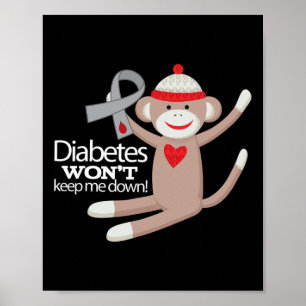 Diabetes Awareness Support Ribbon Walk Tee Poster