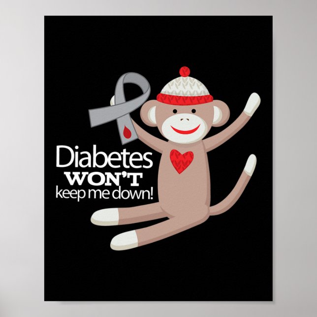 Diabetes Awareness Support Ribbon Walk Tee  Poster (Front)