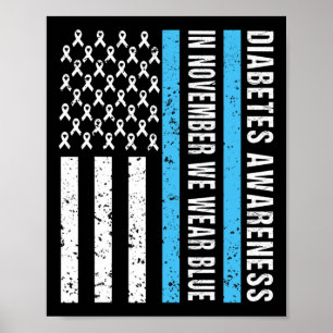 Diabetes Awareness T1D In November We Wear Blue Me Poster