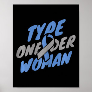 Diabetes Awareness - T1d Type One-der Woman  Poster