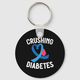 Diabetes Awareness T1D Warrior Crushing Diabetes  Key Ring