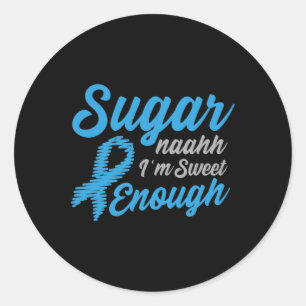Diabetes Awareness Type 1 2 - Diabetic T1D T2D 1 Classic Round Sticker