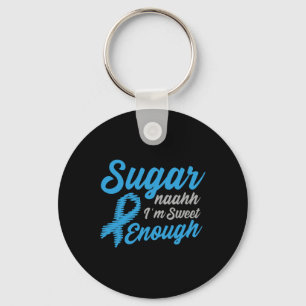 Diabetes Awareness Type 1 2 - Diabetic T1D T2D 1 Key Ring