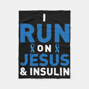 Diabetes Awareness Type 1 2 - Diabetic T1d T2d 4 Fleece Blanket