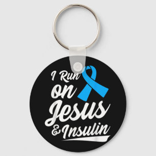 Diabetes Awareness Type 1 2 - Diabetic T1d T2d  Key Ring