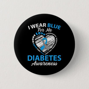 Diabetes Awareness Type 1 2 In November We Wear Bl 6 Cm Round Badge
