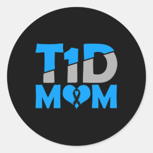 Diabetes Awareness Type 1 - Diabetic T1D Mum Classic Round Sticker