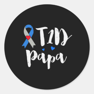 Diabetes Awareness Type 1 Papa  Gifts  Classic Round Sticker