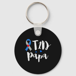 Diabetes Awareness Type 1 Papa Gifts Key Ring
