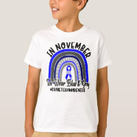 Diabetes Awareness We Wear Blue and Grey Rainbow