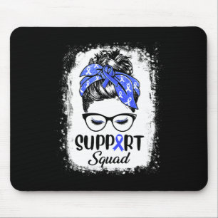 Diabetes Awareness Women Face Messy Bun Hair Ribbo Mouse Pad