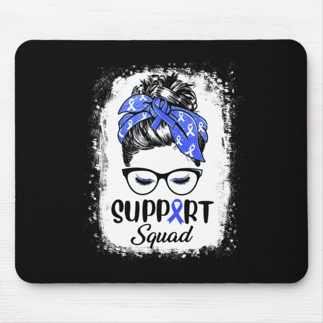 Diabetes Awareness Women Face Messy Bun Hair Ribbo Mouse Pad (Front)
