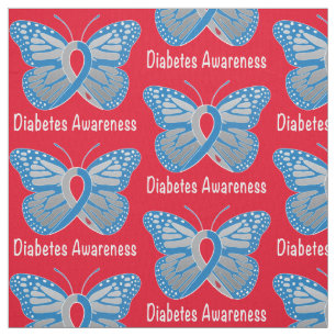 Diabetes Butterfly Awareness Ribbon Fabric