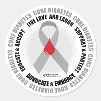 Diabetes Circle Classic Round Sticker