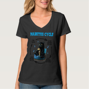 Diabetes Cycle Black Cat Kitten Diabetes Awarenes T-Shirt